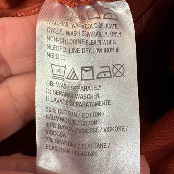 Isaac Mizrahi Live High Rise Pull on Ankle Pants Burnt Henna Size 30W NEW - Picture 5 of 5